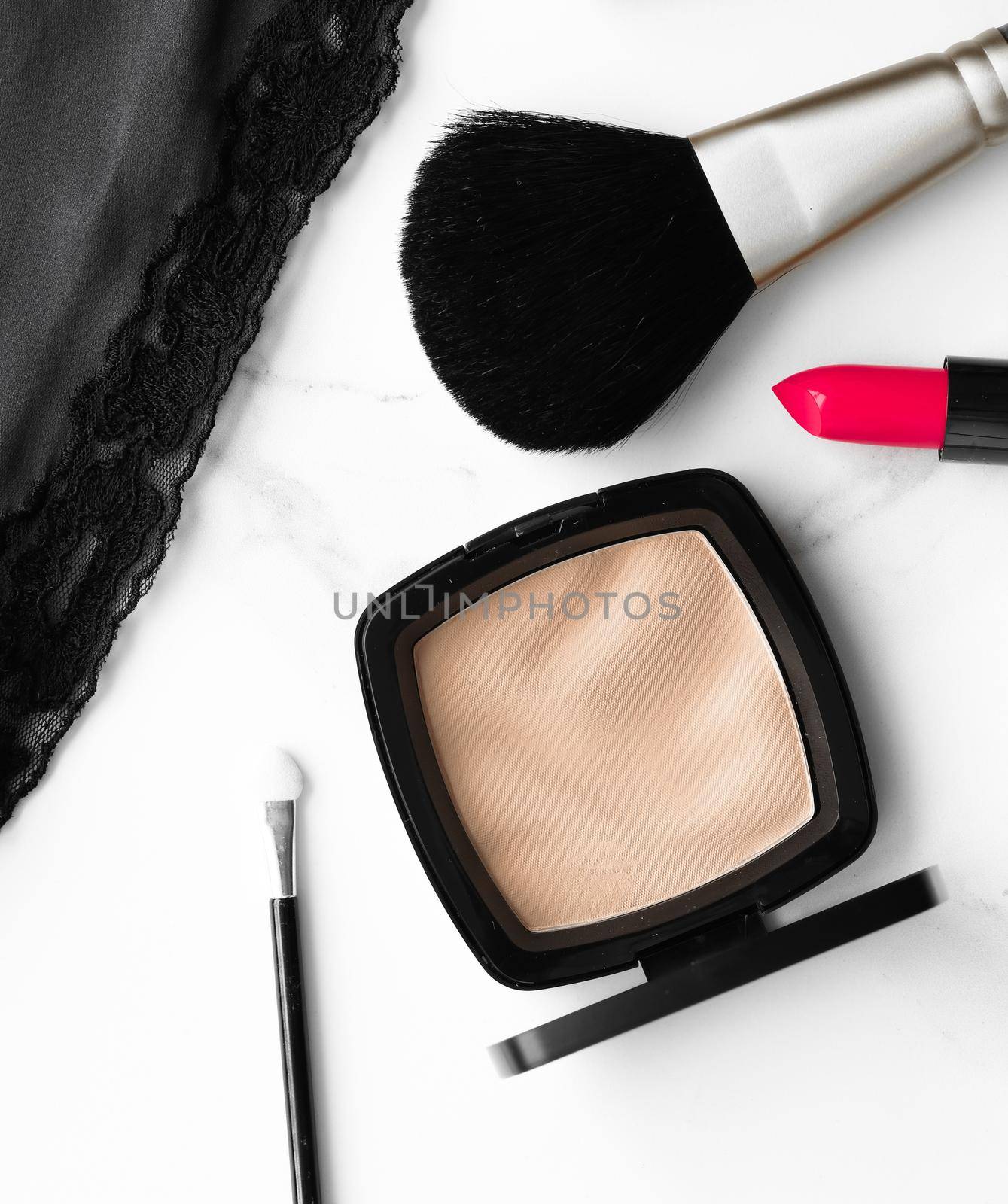 Make-up and cosmetics on marble, flatlay - modern feminine lifestyle, vlog background and styled stock concept. Beauty inspiration in a fashion blog