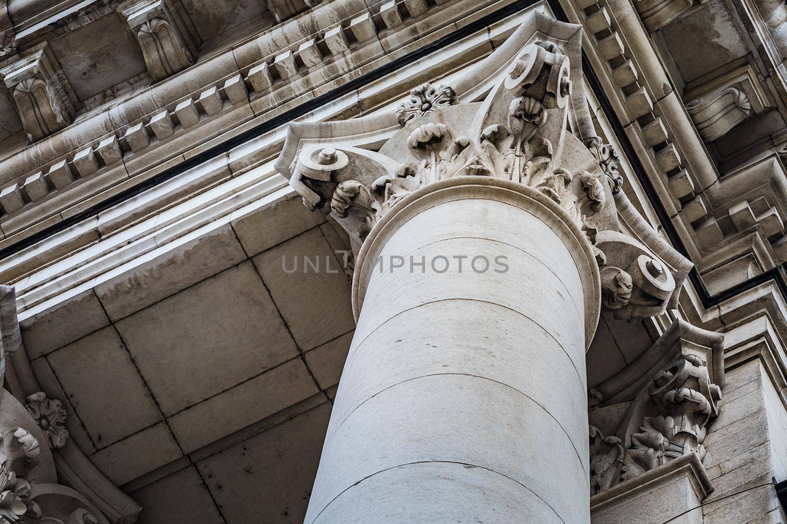 National Parliament of Bulgaria in Capital Sofia with column detail by positivetravelart