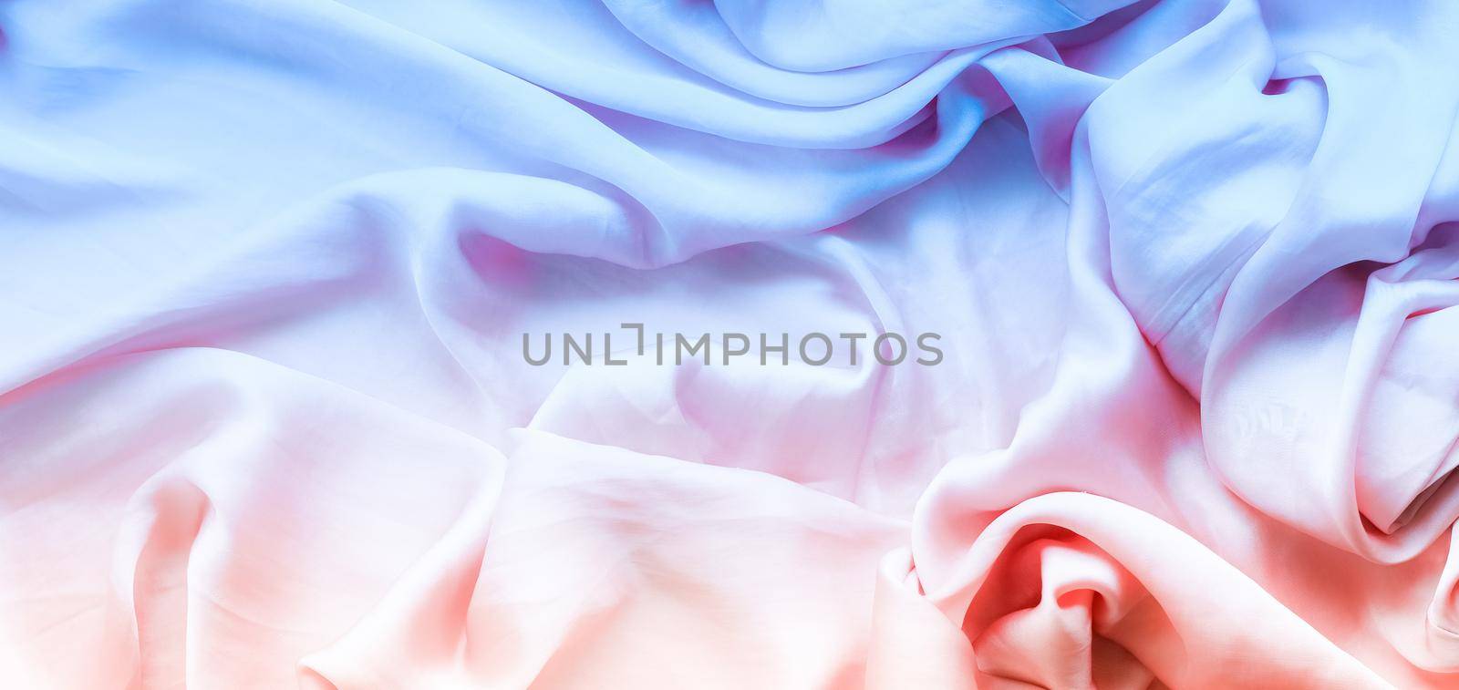 Neon soft silk waves, flatlay - elegant fabric textures, abstract backgrounds and modern pastel colours concept. Feel the sense of timeless luxury