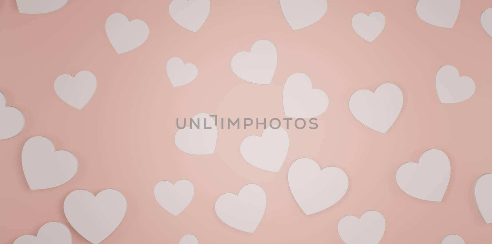 Hearts Banner Background 3D Illustration by yay_lmrb