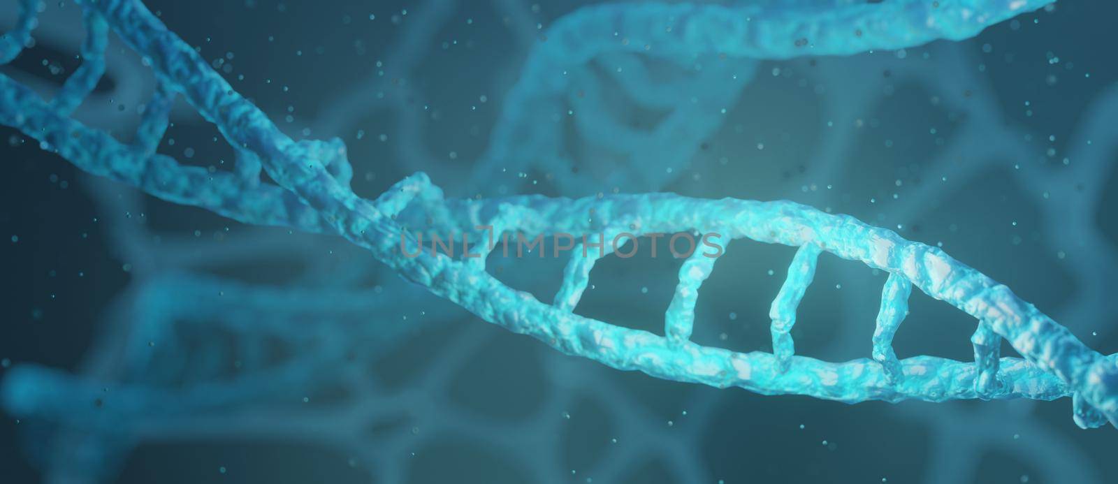 DNA structure, abstract background panorama wallpaper 3D Render by yay_lmrb