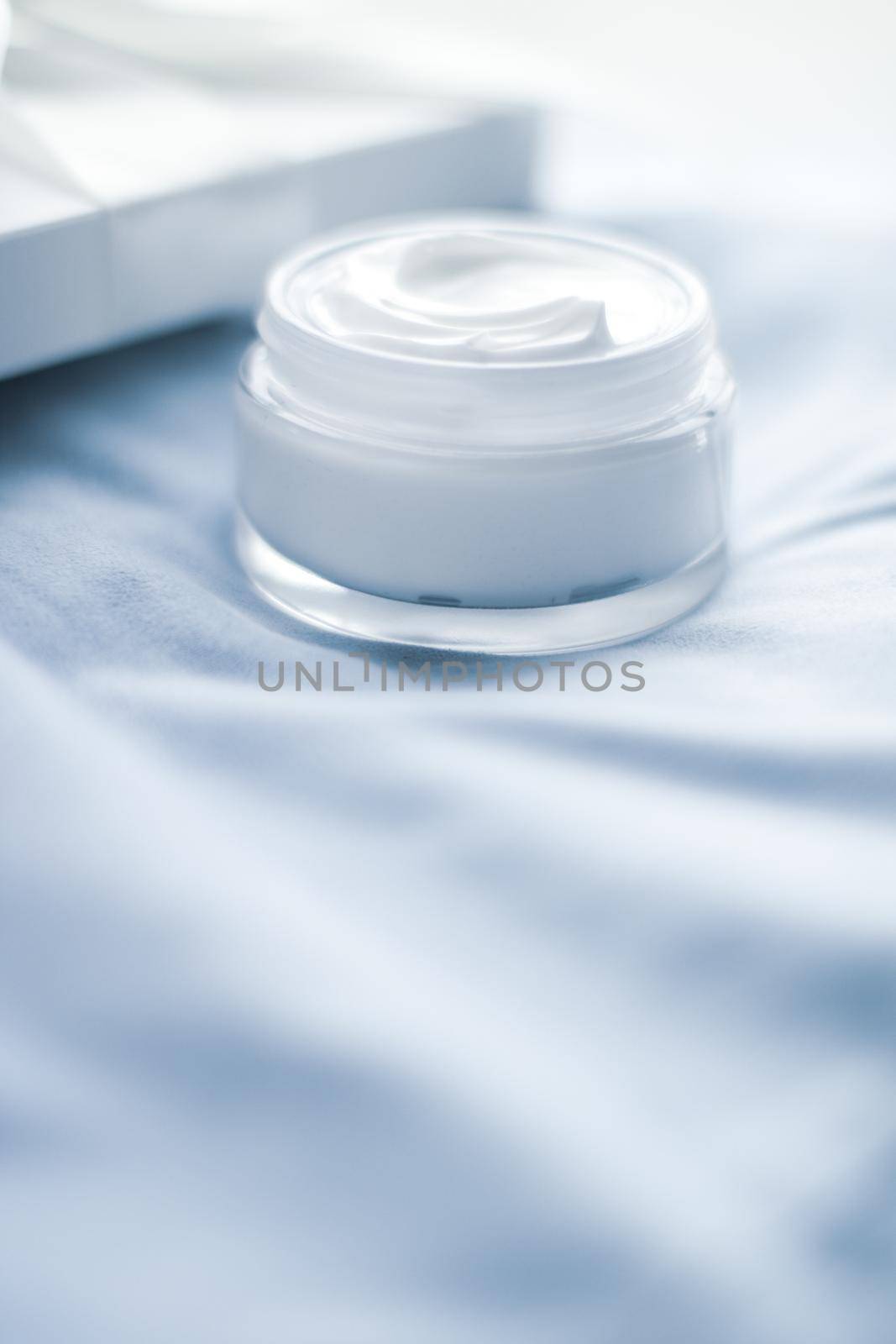 Beauty, cosmetics and skincare styled concept - Luxury face cream jar and white gift box