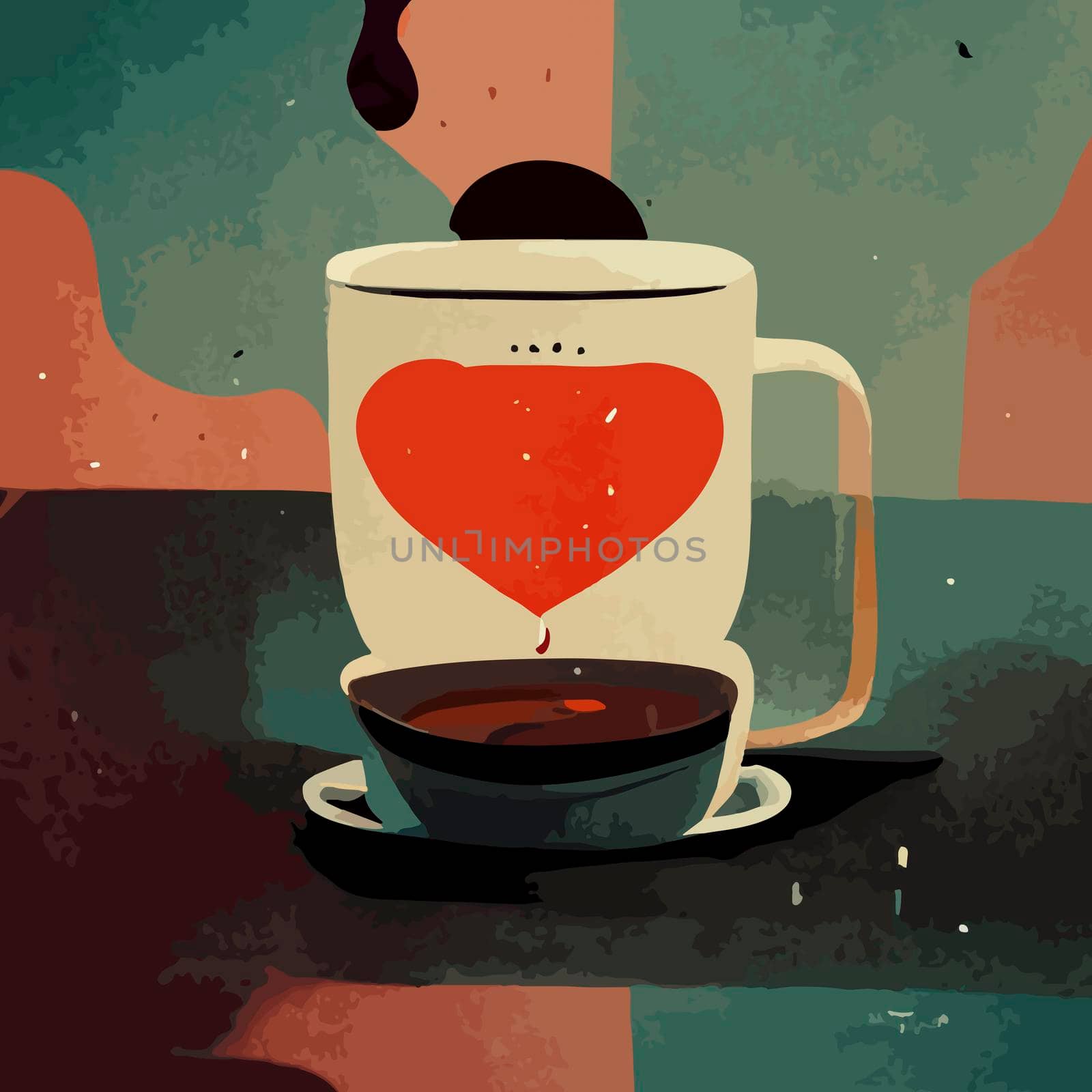 coffee cup illustration. i love coffee illustration.