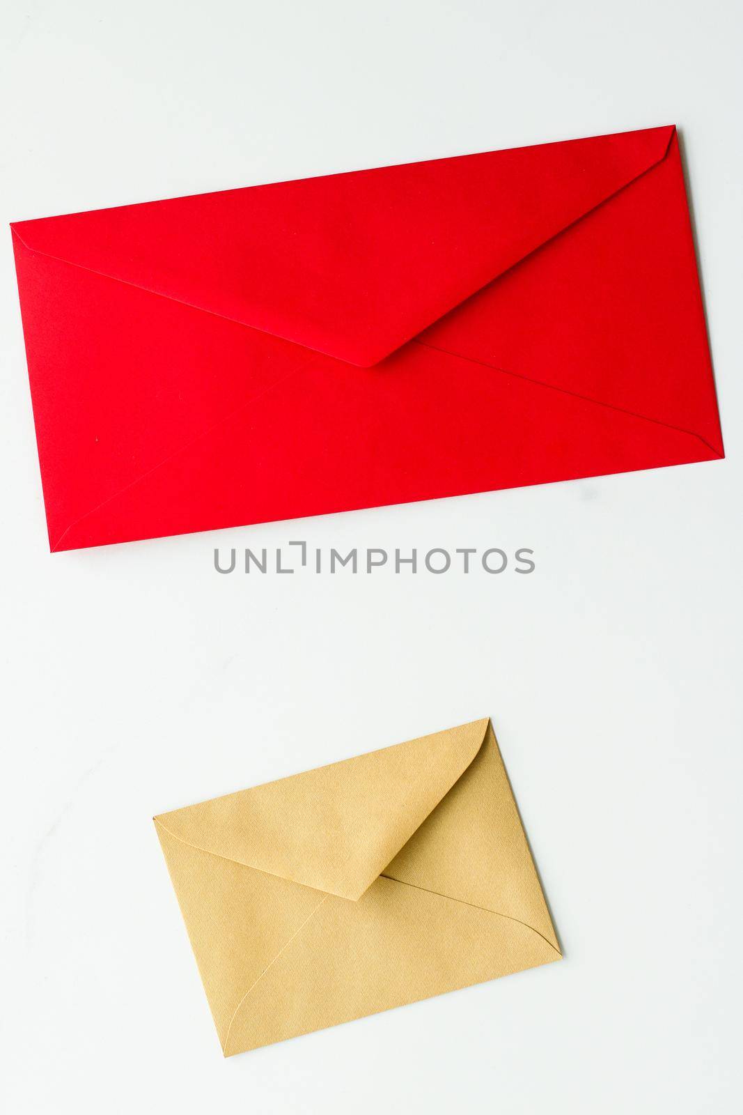 Communication, newsletter and business concept - Envelopes on marble background, message