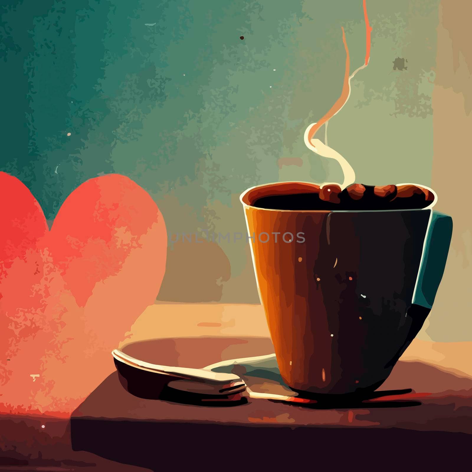 coffee cup illustration. i love coffee illustration.