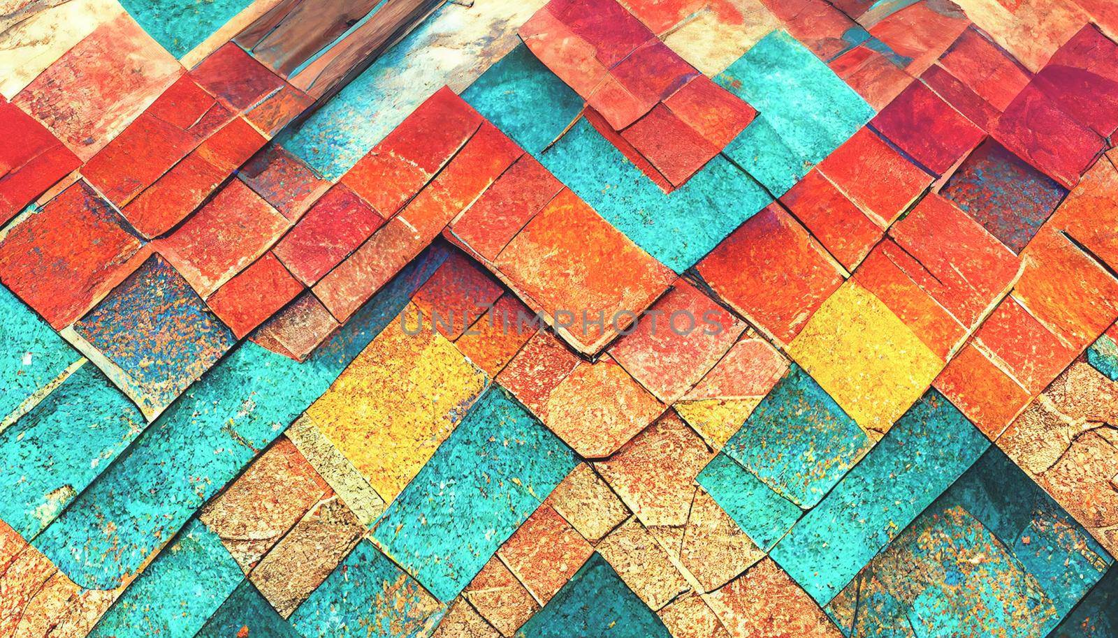3D render abstract colorful texture background series design for creative wallpaper or design art work. Creativity and imagination.