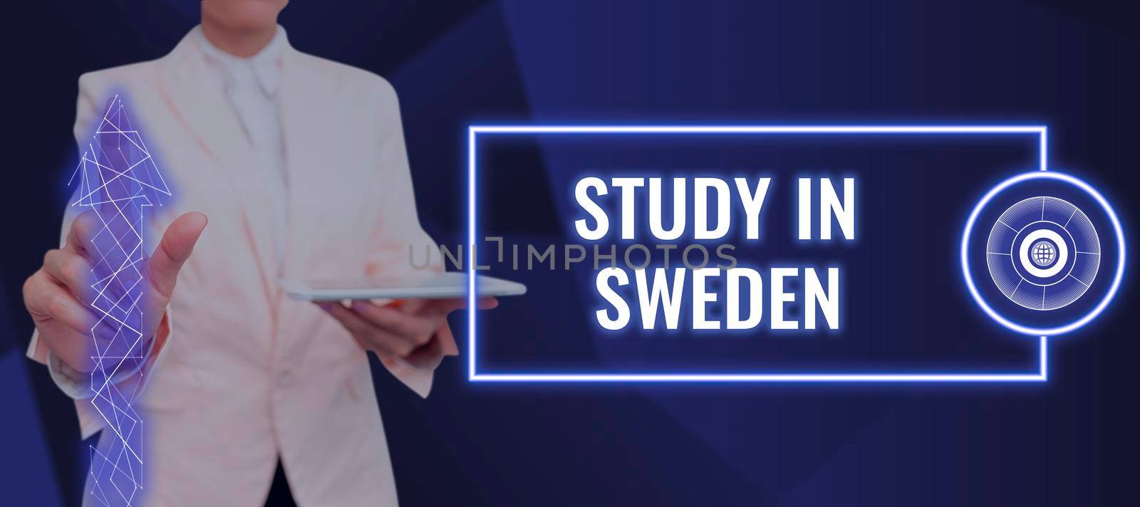 Writing displaying text Study In Sweden, Business showcase Travel to European country for educational purposes Mountain Range Drawing With Road Leading To Raised Flag At The Top.