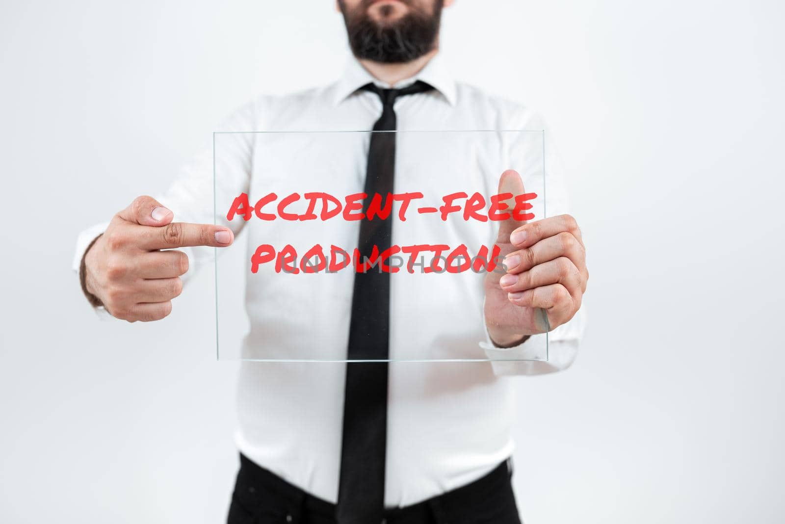 Sign displaying Accident Free Production. Business approach Productivity without injured workers no incidents Frame Decorated With Colorful Flowers And Foliage Arranged Harmoniously. by nialowwa