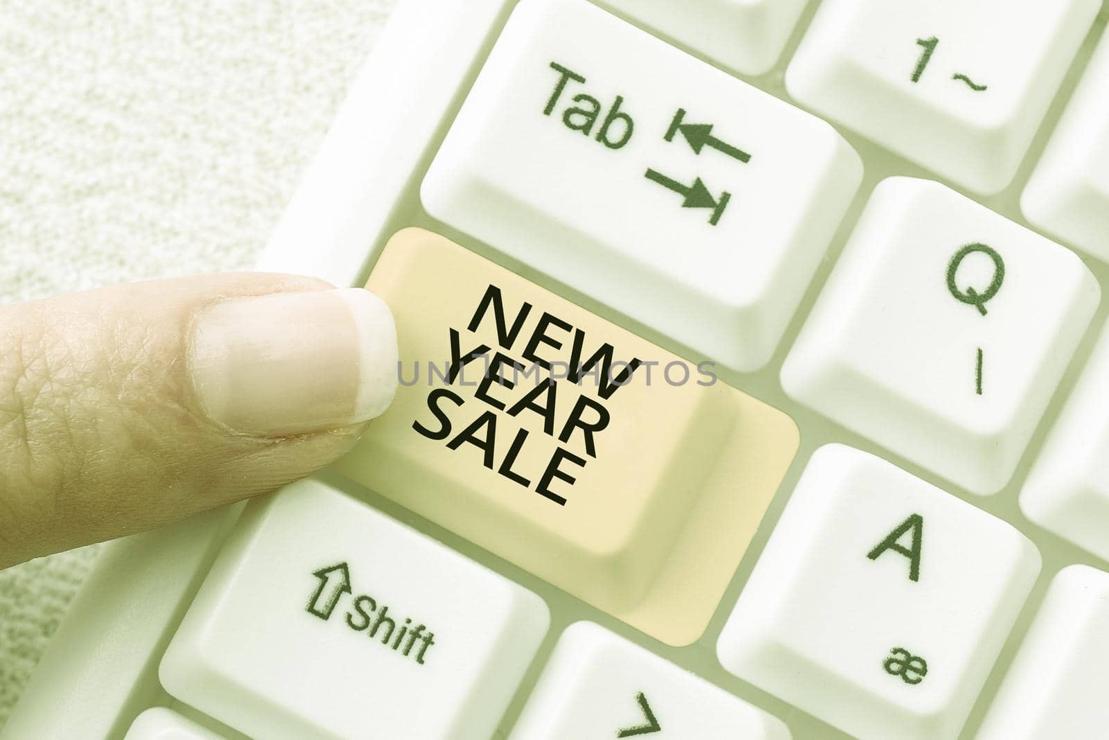 Sign displaying New Year Sale, Internet Concept Final holiday season discounts price reductions Offers Businessman Pointing Important Informations With Pen In Hand.