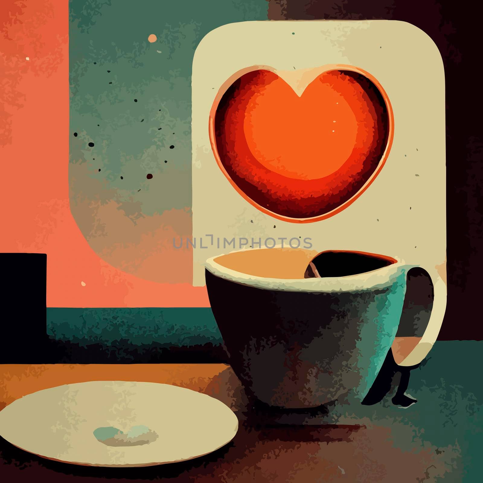 coffee cup illustration. i love coffee illustration.