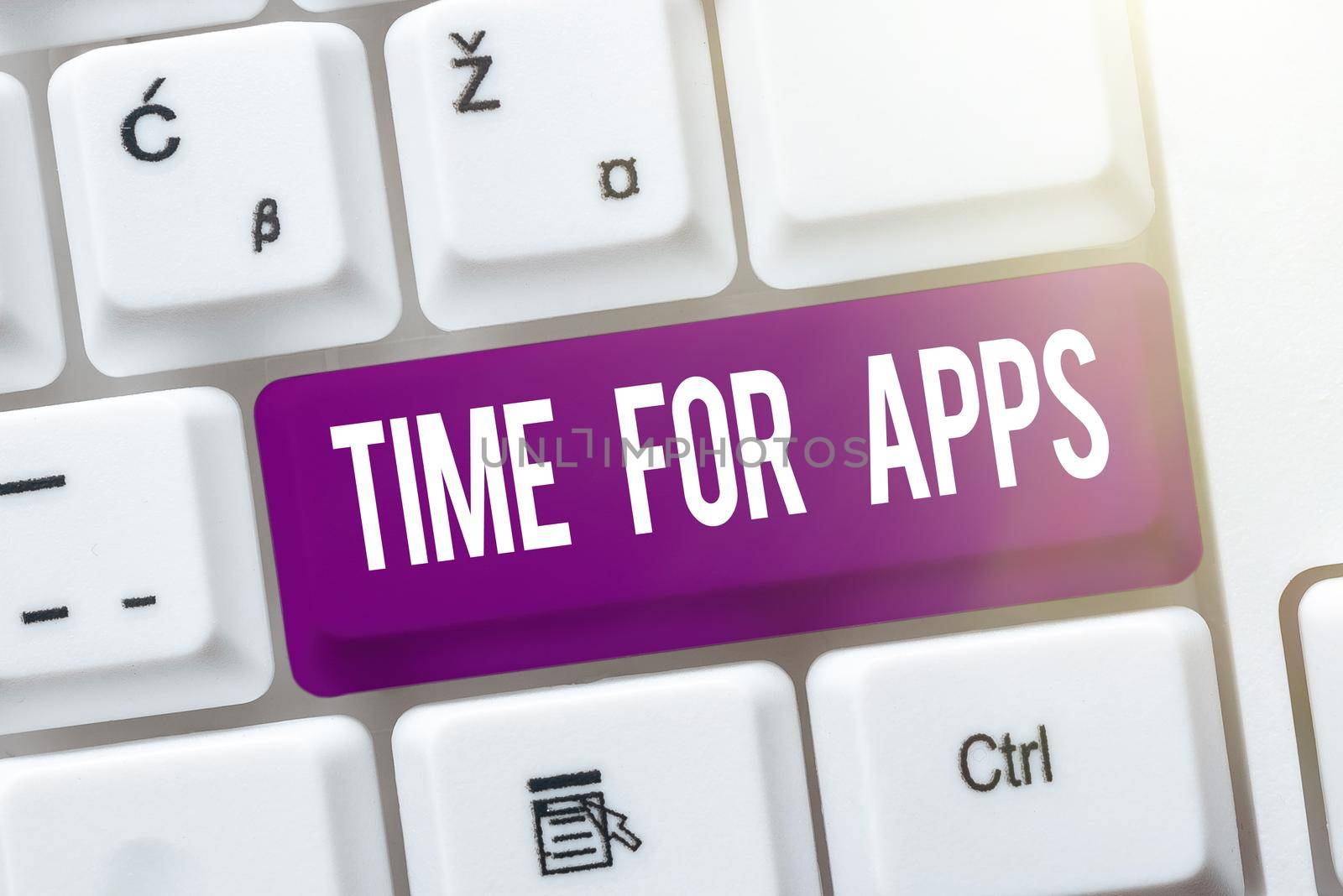 Text sign showing Time For Apps, Conceptual photo The best fullfeatured service that helps communicate faster Man In Suit Presenting With Hand Digital Symbols For Business.