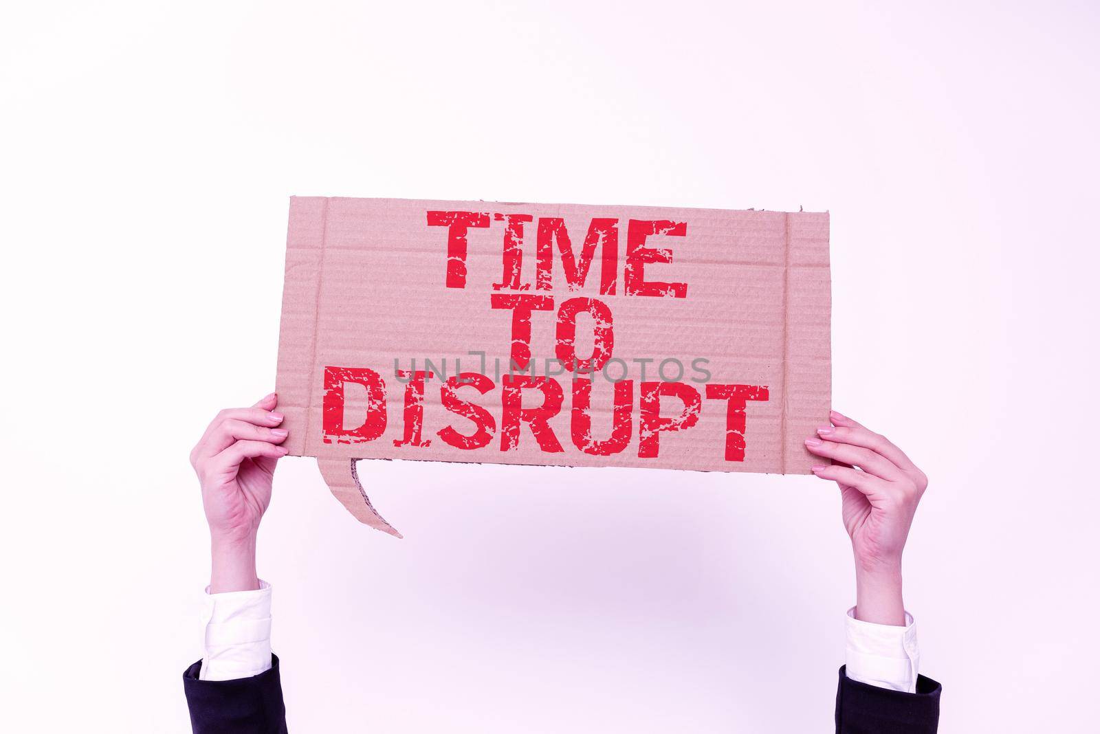 Inspiration showing sign Time To Disrupt. Business concept Moment of disruption innovation required right now by nialowwa