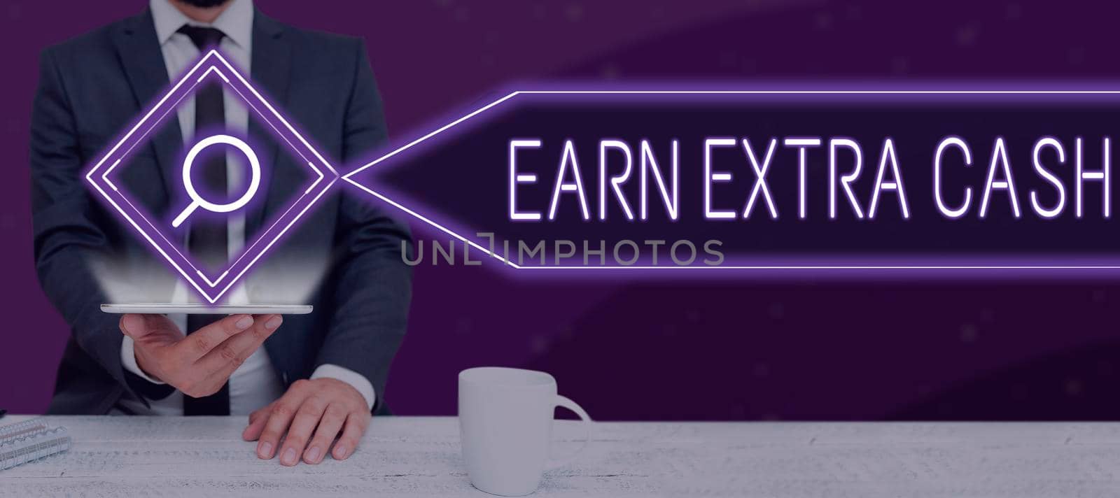 Conceptual caption Earn Extra Cash. Business concept Make additional money more incomes bonus revenue benefits Frame With Leaves And Flowers Around And Important Announcements Inside. by nialowwa