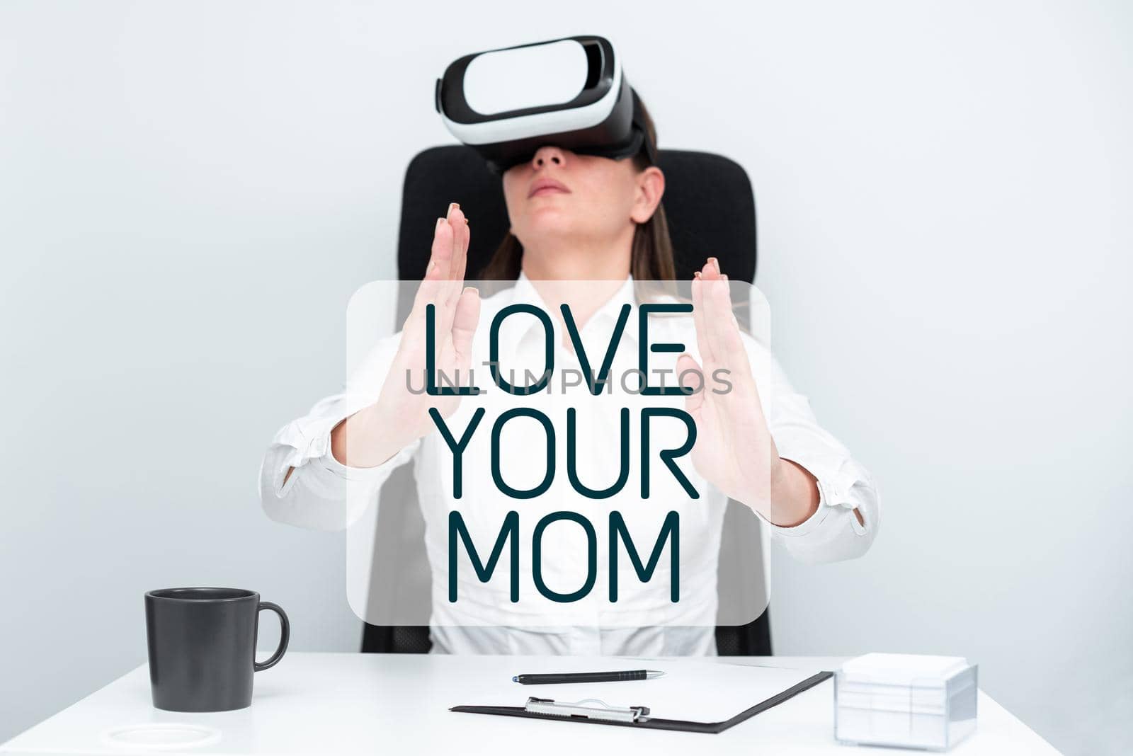 Writing displaying text Love Your Mom. Internet Concept Have good feelings about your mother Loving emotions Speech Bubble Sheet Surrounded With Crumpled Papers On Wooden Table by nialowwa