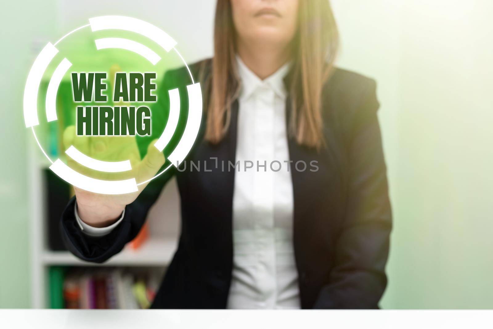 Text caption presenting We Are Hiring, Word Written on Workforce Wanted HR recruiting new hire employee Vacancy