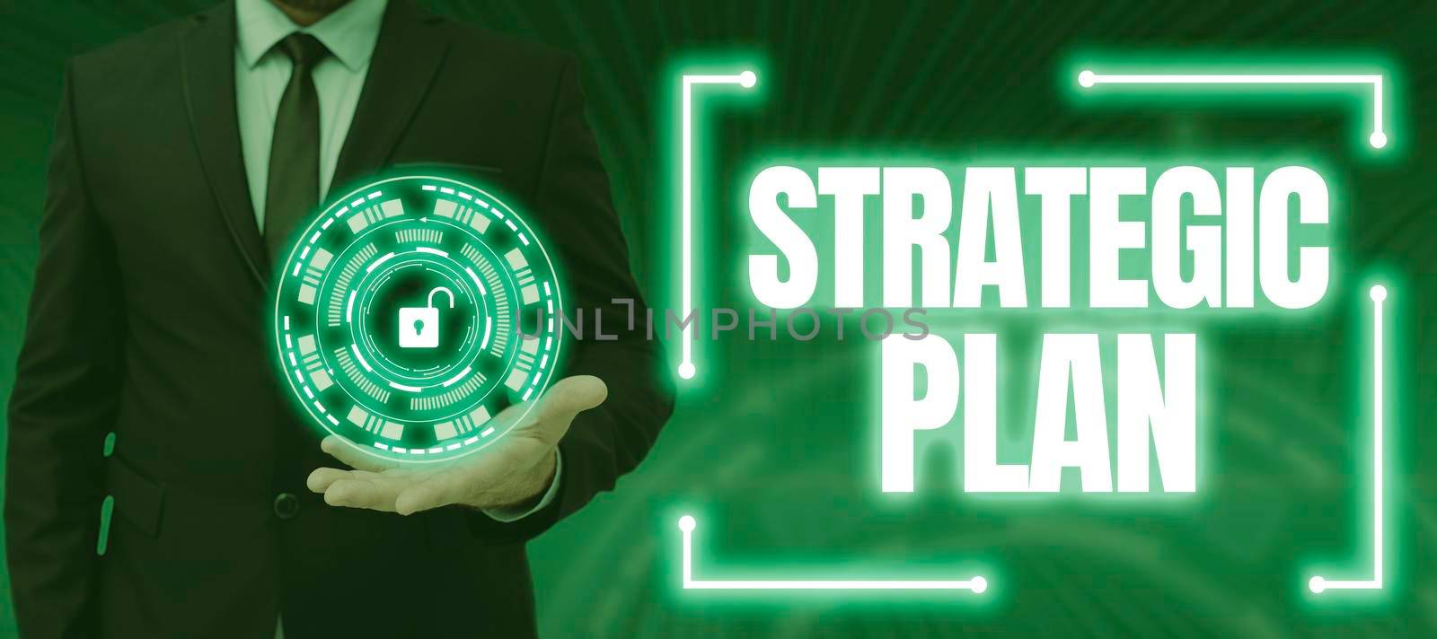 Text caption presenting Strategic PlanA process of defining strategy and making decisions, Conceptual photo A process of defining strategy and making decisions