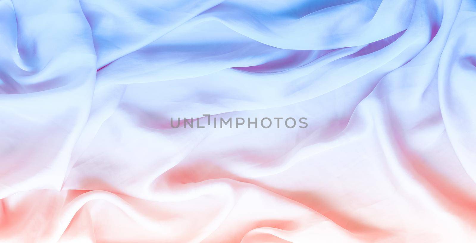 Neon soft silk waves, flatlay - elegant fabric textures, abstract backgrounds and modern pastel colours concept. Feel the sense of timeless luxury