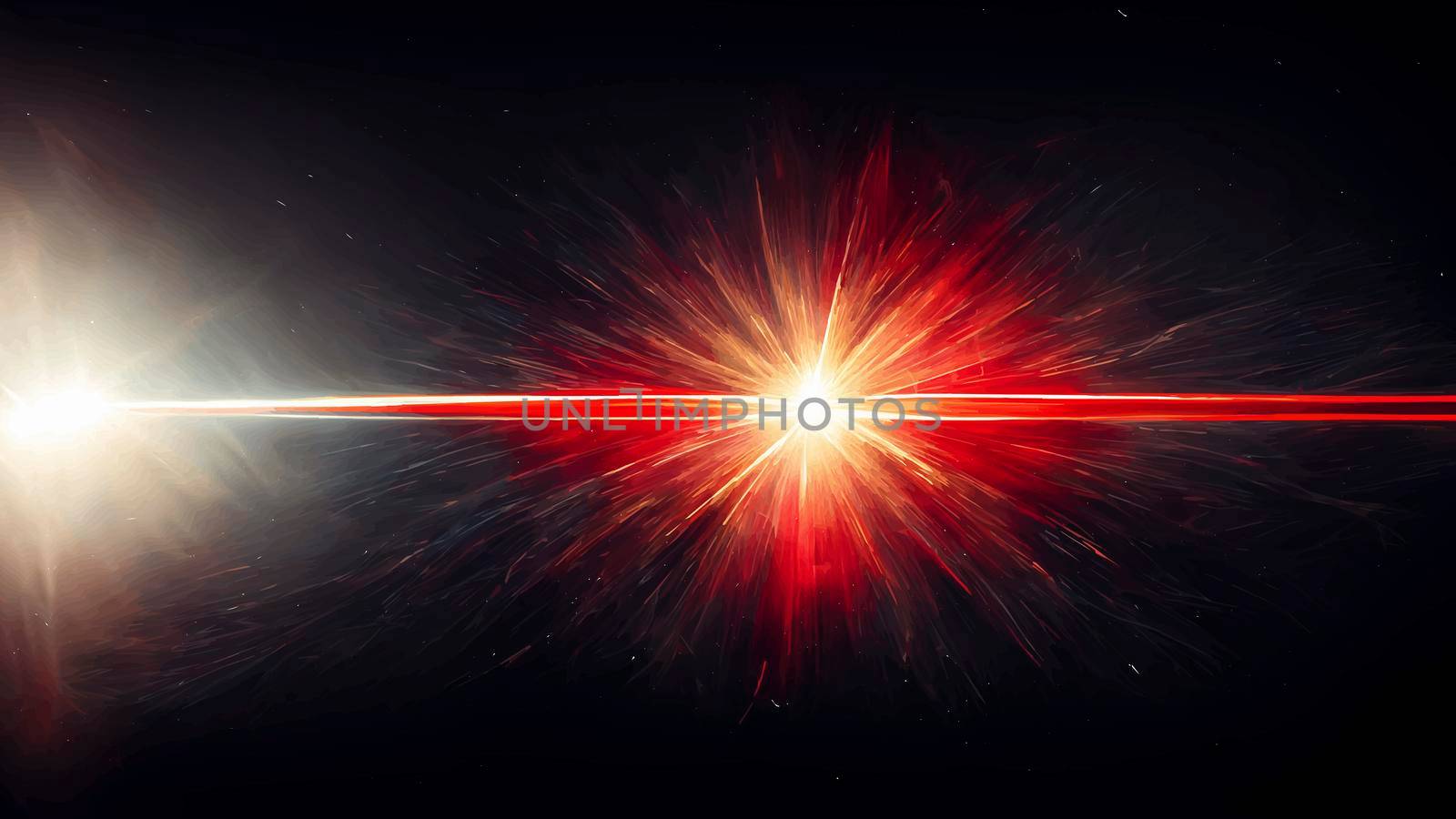 Red Light Lens flare on black background. by JpRamos