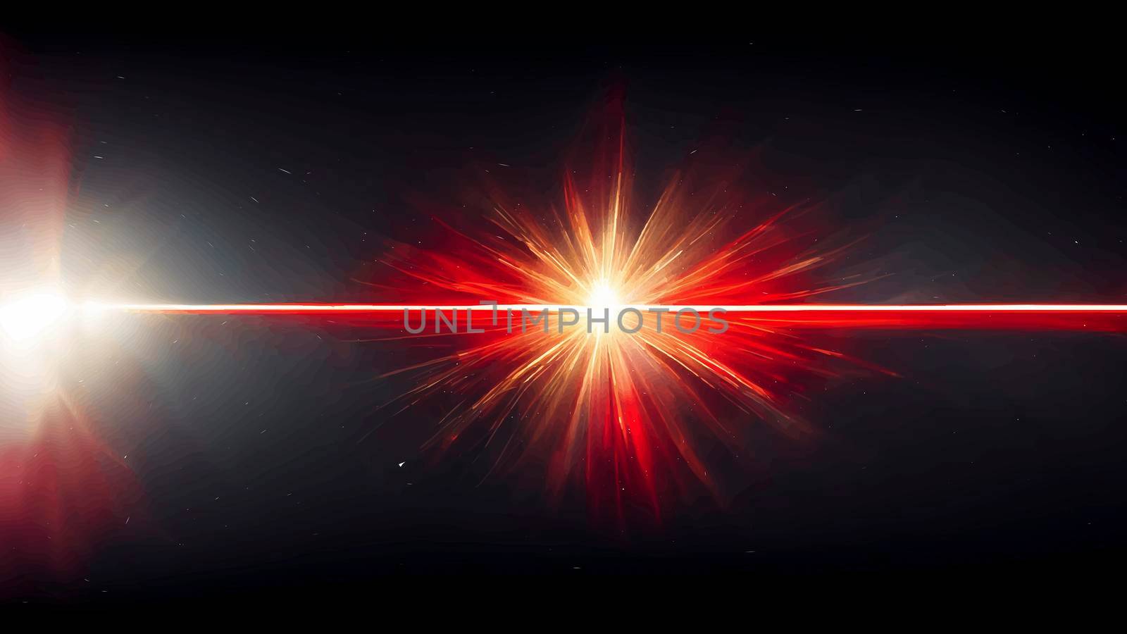 Red Light Lens flare on black background. Light Lens flare on black background. Lens flare with bright light isolated with a black background. Used for textures and materials.