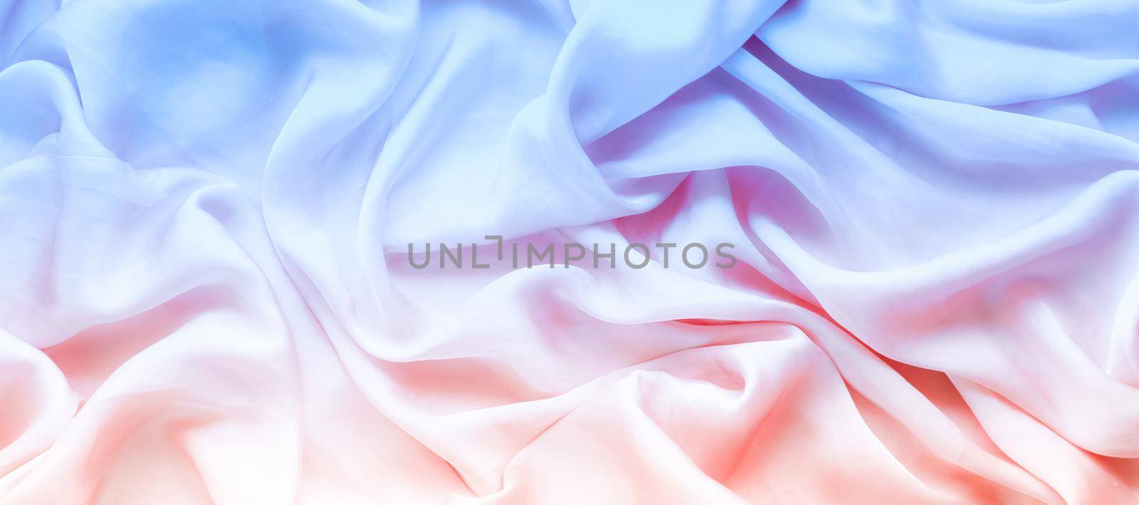 Neon soft silk waves, flatlay - elegant fabric textures, abstract backgrounds and modern pastel colours concept. Feel the sense of timeless luxury