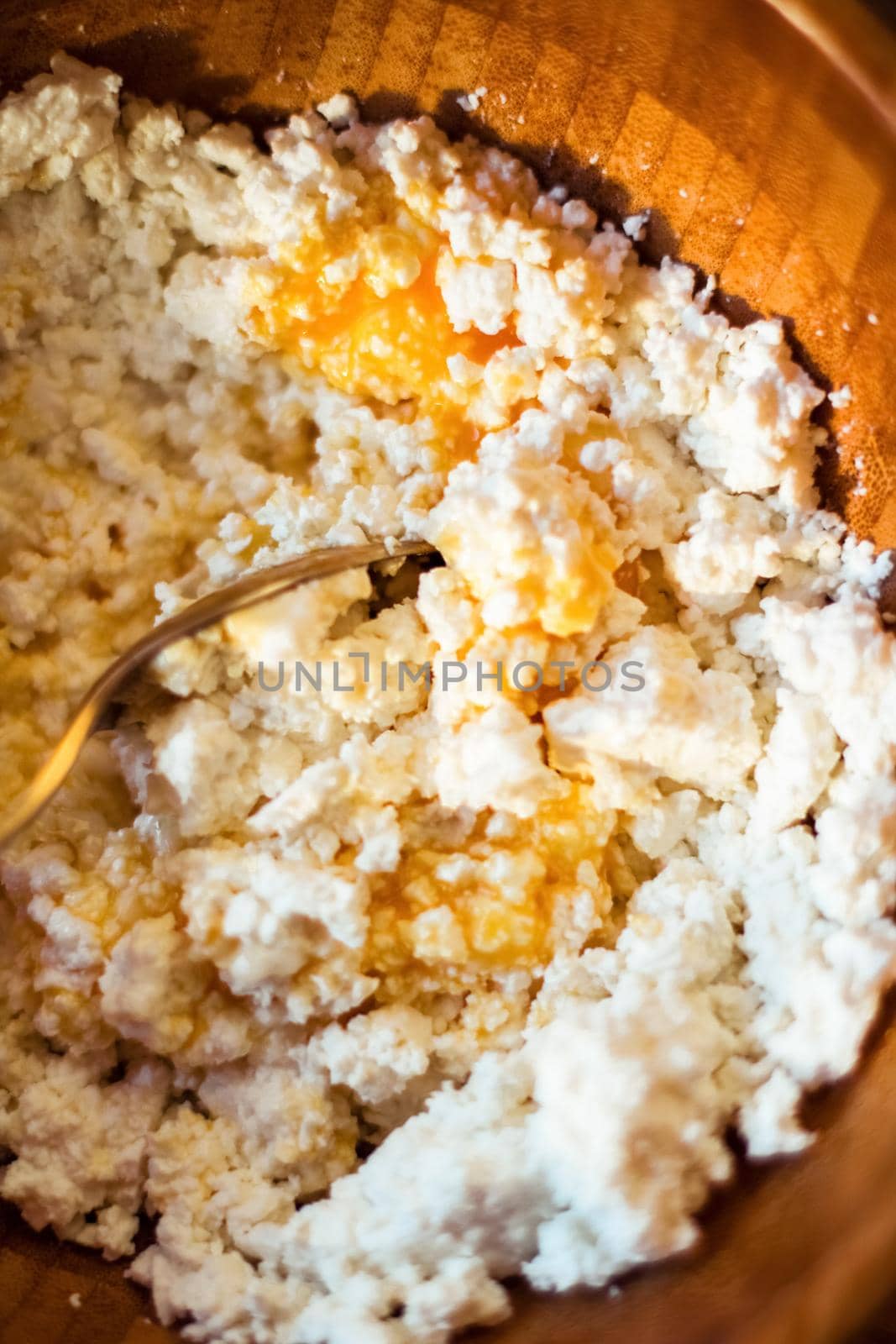 Flour, eggs and cottage cheese, rustic cookbook recipe - weekend cooking, food blog and homemade cuisine concept. Making your favorite pastry