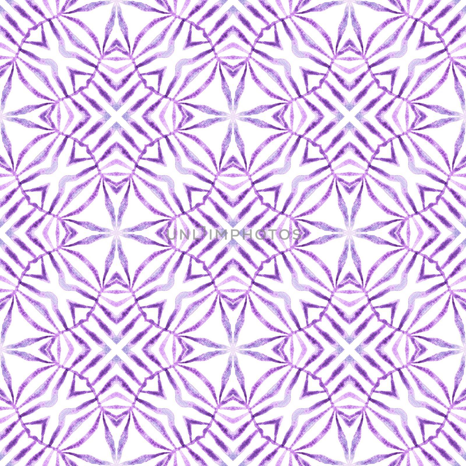 Green geometric chevron watercolor border. Purple appealing boho chic summer design. Chevron watercolor pattern. Textile ready lovely print, swimwear fabric, wallpaper, wrapping.