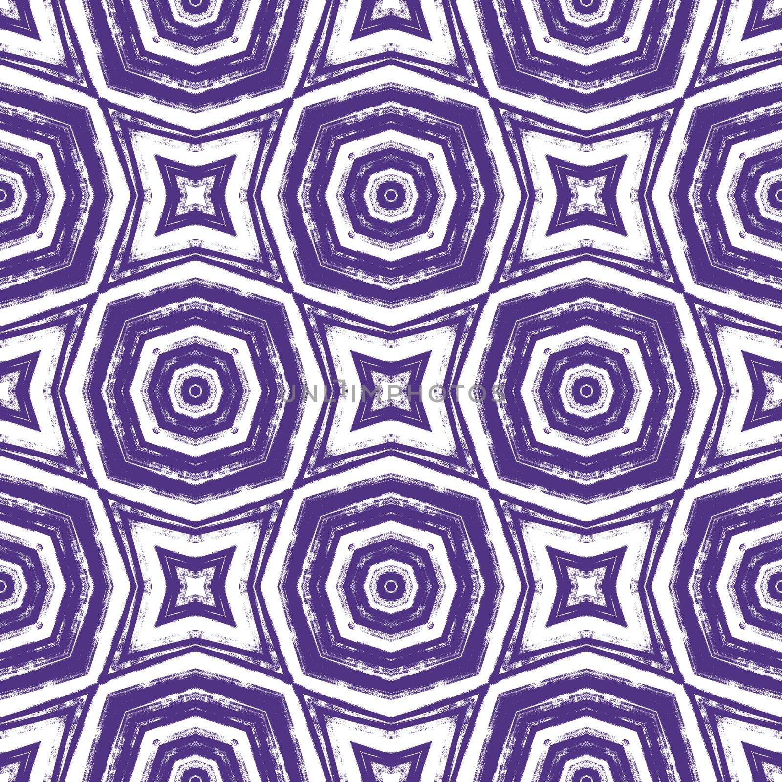 Tiled watercolor pattern. Purple symmetrical by beginagain