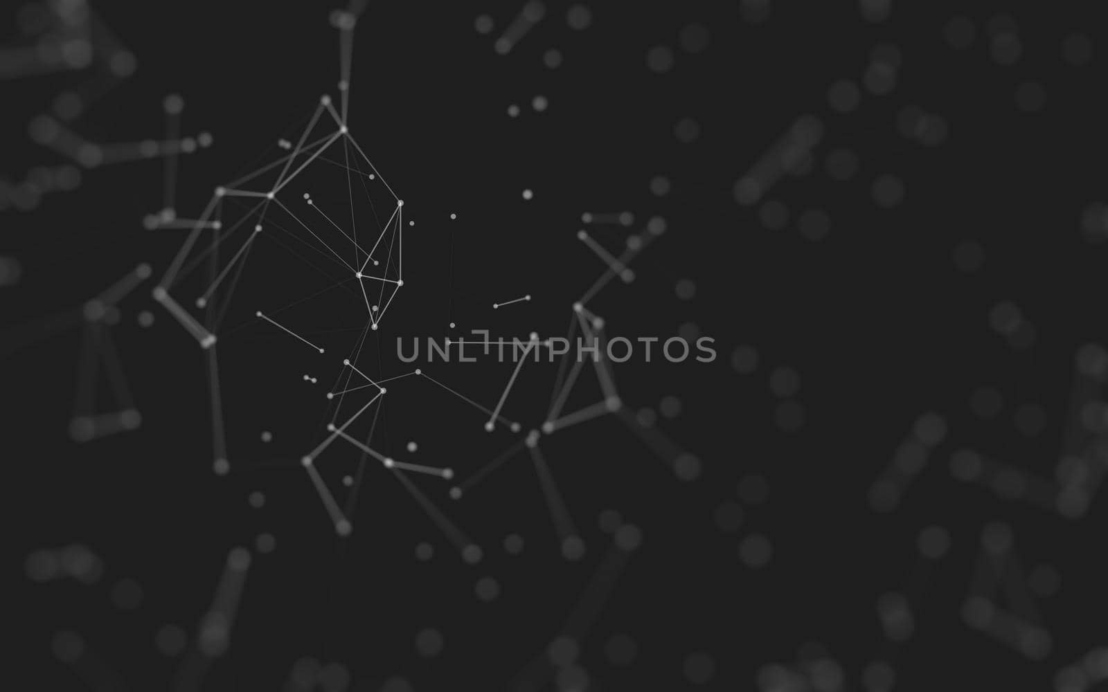 Abstract background. Molecules technology with polygonal shapes, connecting dots and lines. Connection structure. Big data visualization.  by teerawit