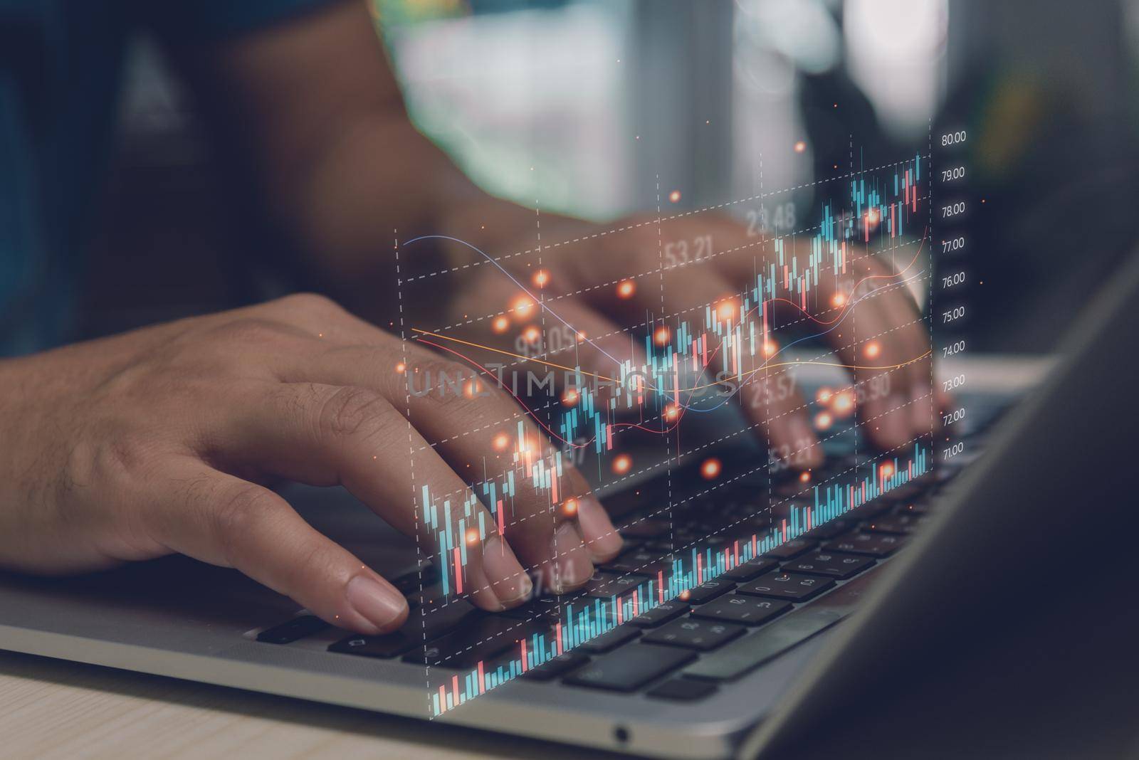 Investment concept and business finance technology Funds for stock market investments and digital assets A businessman analysis financial data from a forex trading graph.