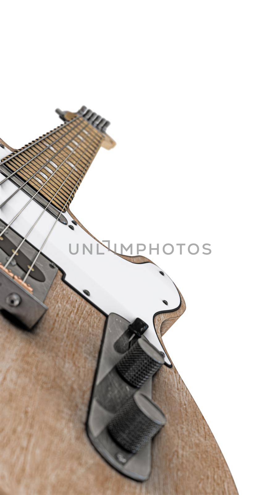 electric guitar isolated on white background 3d illustration