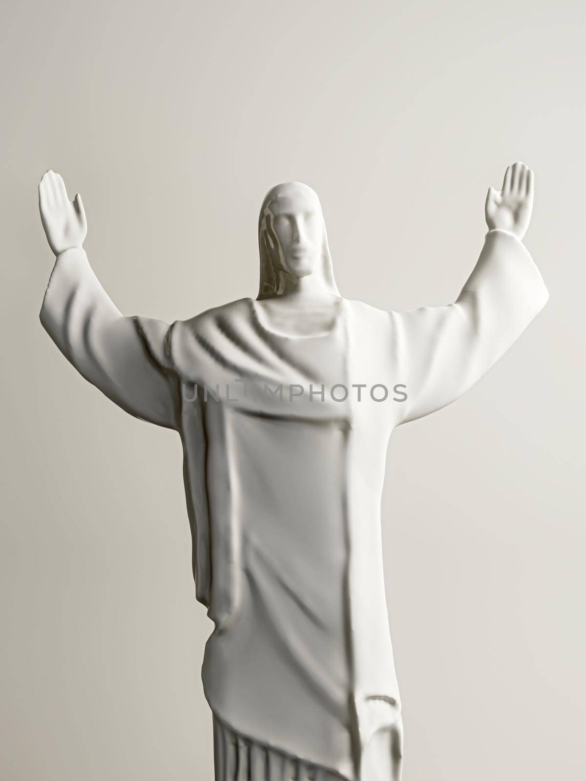 jesus statue isolated on white background 3d illustration