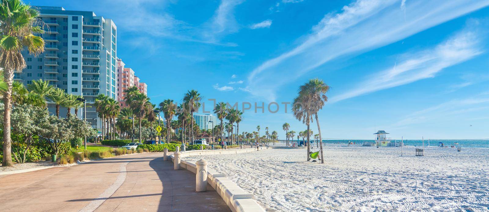 Beautiful Clearwater beach with white sand in Florida USA by Mariakray