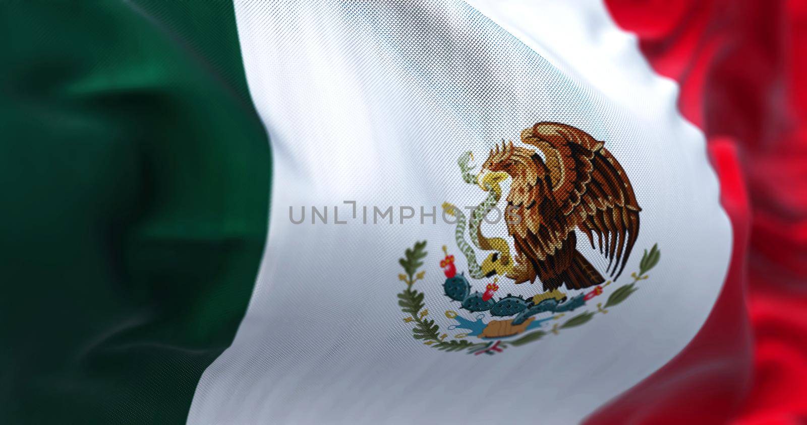 Close-up view of the mexican national flag waving in the wind by rarrarorro