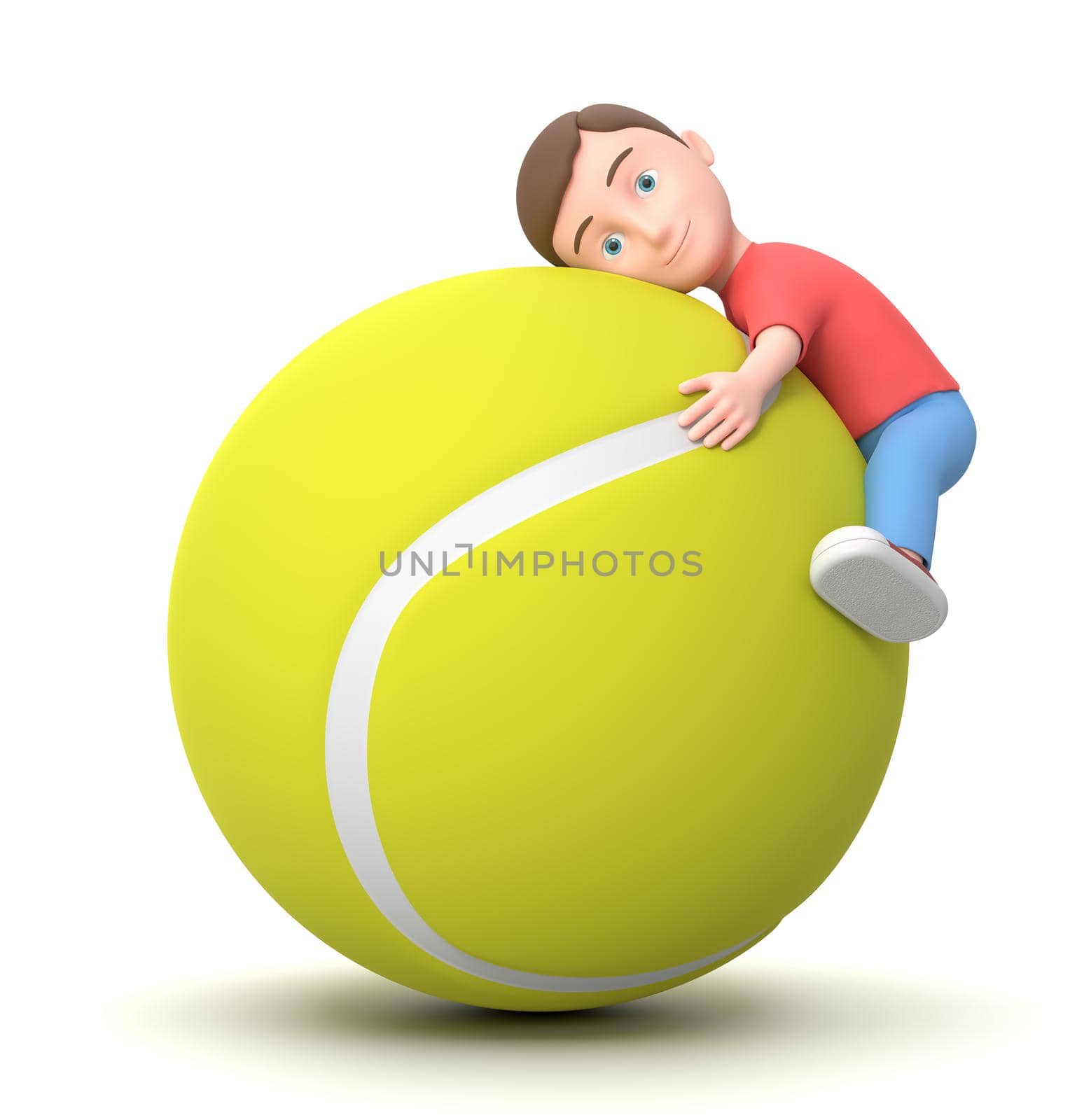 Love Tennis. 3D Cartoon Character Illustration by make