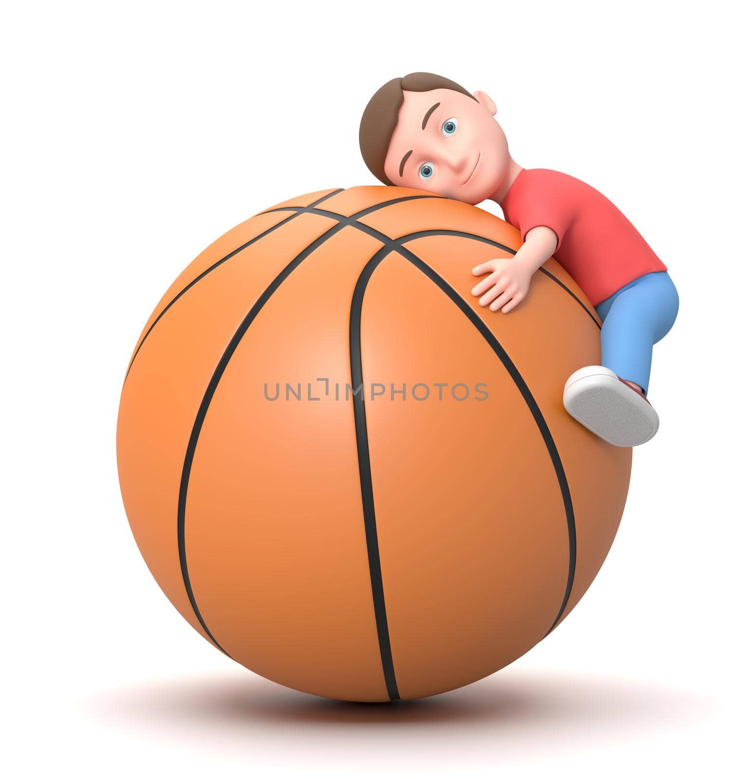 Love Basketball. 3D Cartoon Character Illustration by make