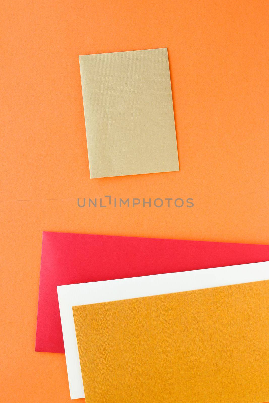 Set of paper stationery for business brand, flatlay mockup by Anneleven