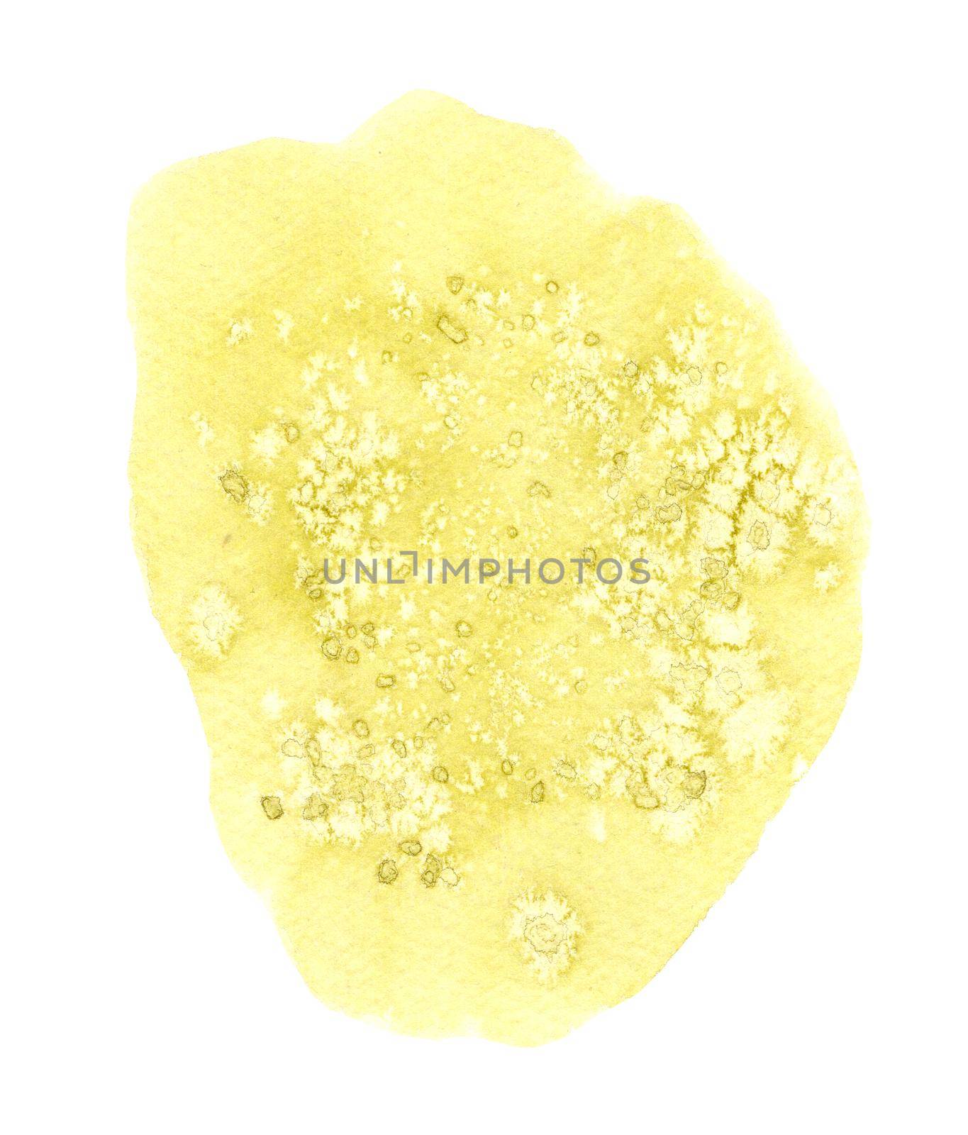 Watercolor yellow texture isolated on white background by dreamloud