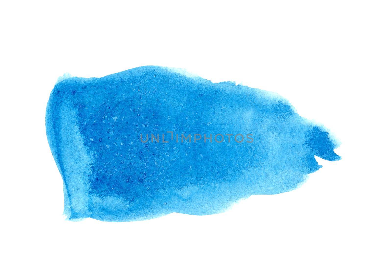 Watercolor blue splash isolated on white background