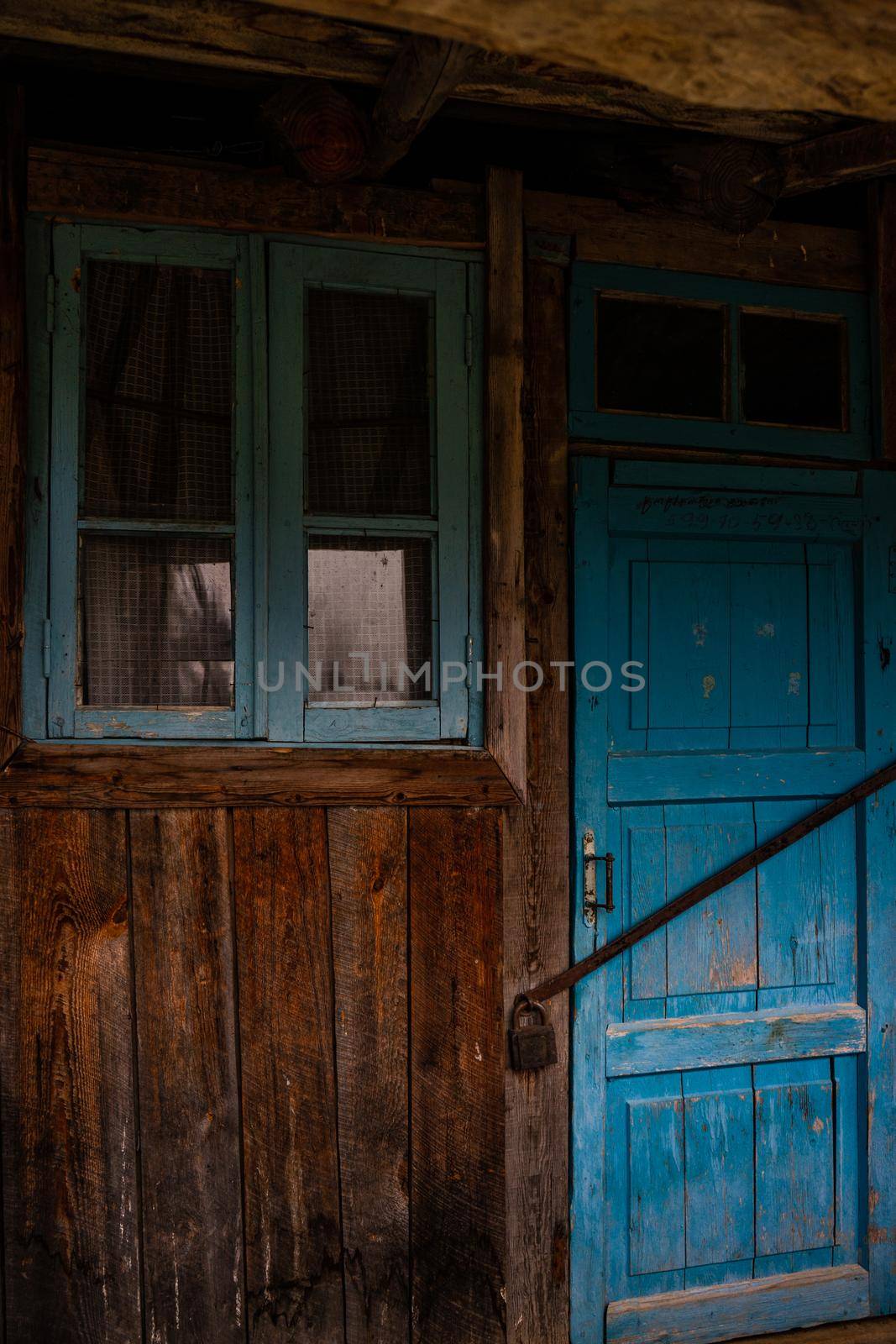 Old wooden house in georgian resort Bakhmaro