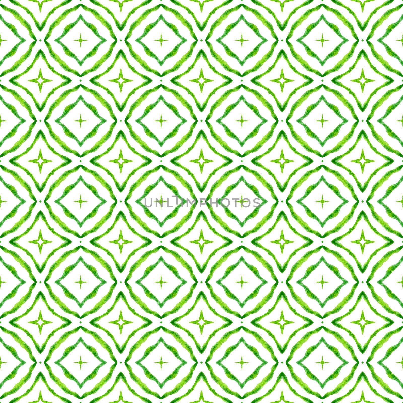 Medallion seamless pattern. Green awesome boho by beginagain