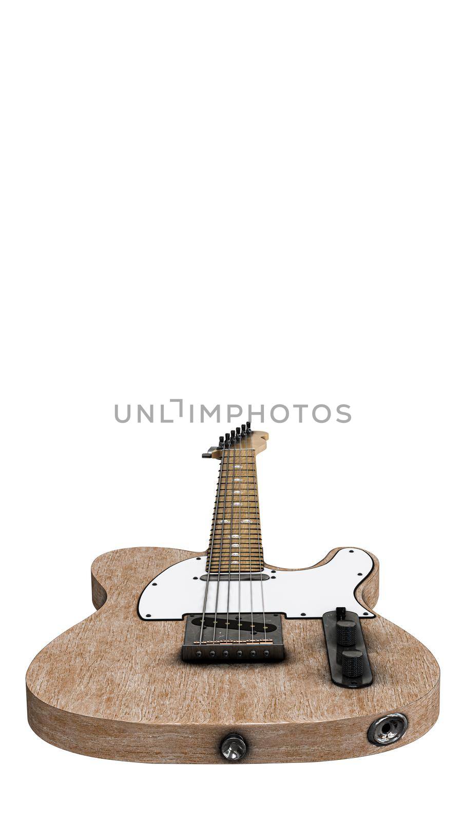 electric guitar isolated on white background 3d illustration