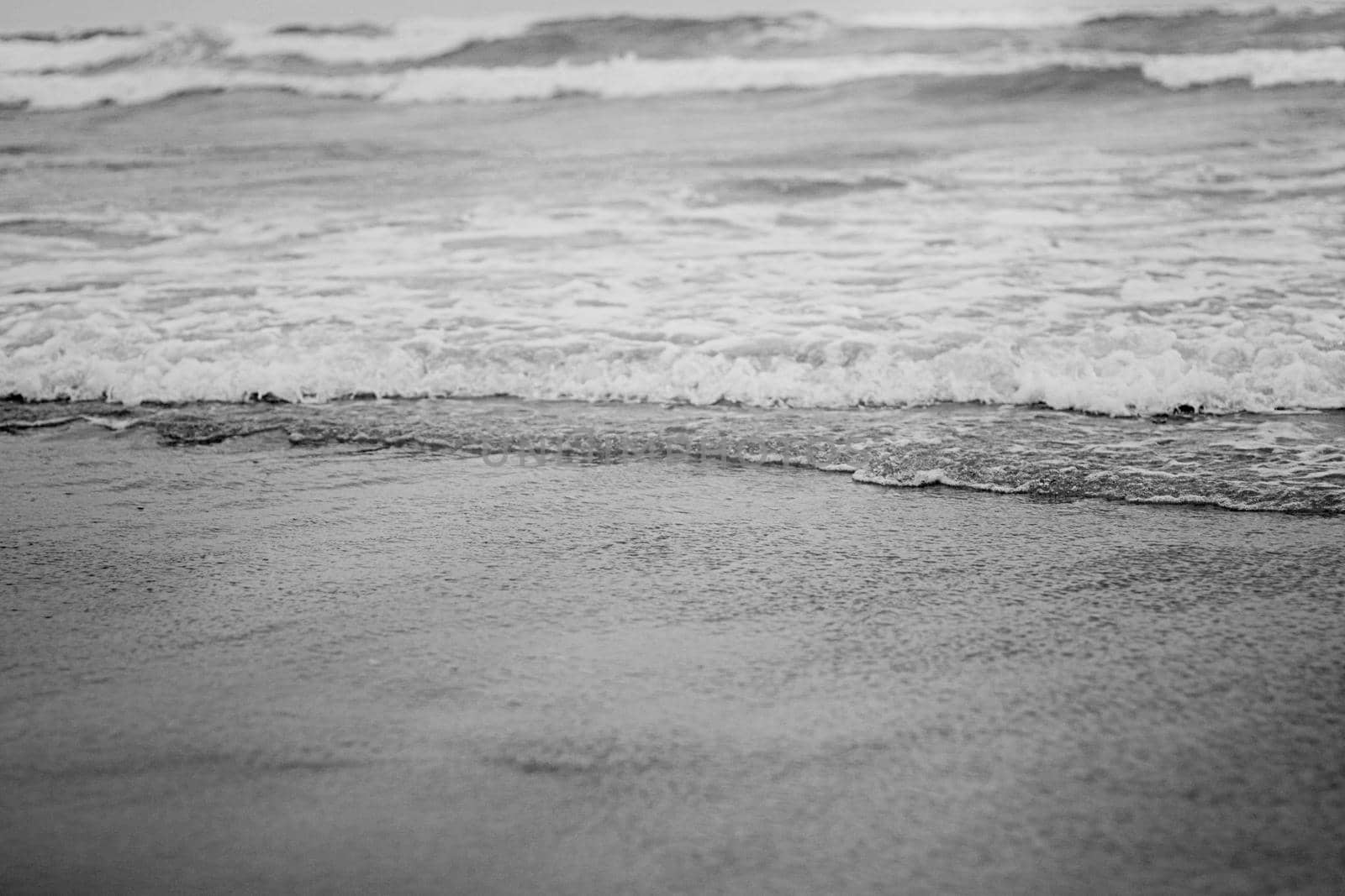 Coastal art print, monochrome and seascape concept - Atlantic ocean coast scenery, fine art