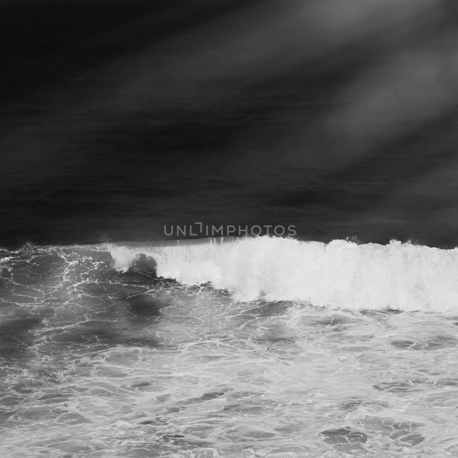 Coastal art print, monochrome and seascape concept - Atlantic ocean coast scenery, fine art