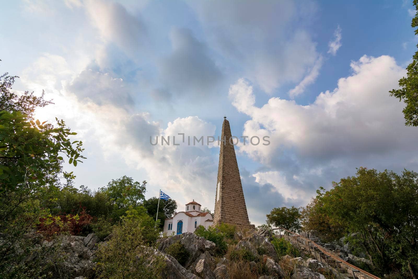 View of the Tumulus in memory of the men of the historical Battle of Maniaki and the great sacrifice of Papaflessas by ankarb