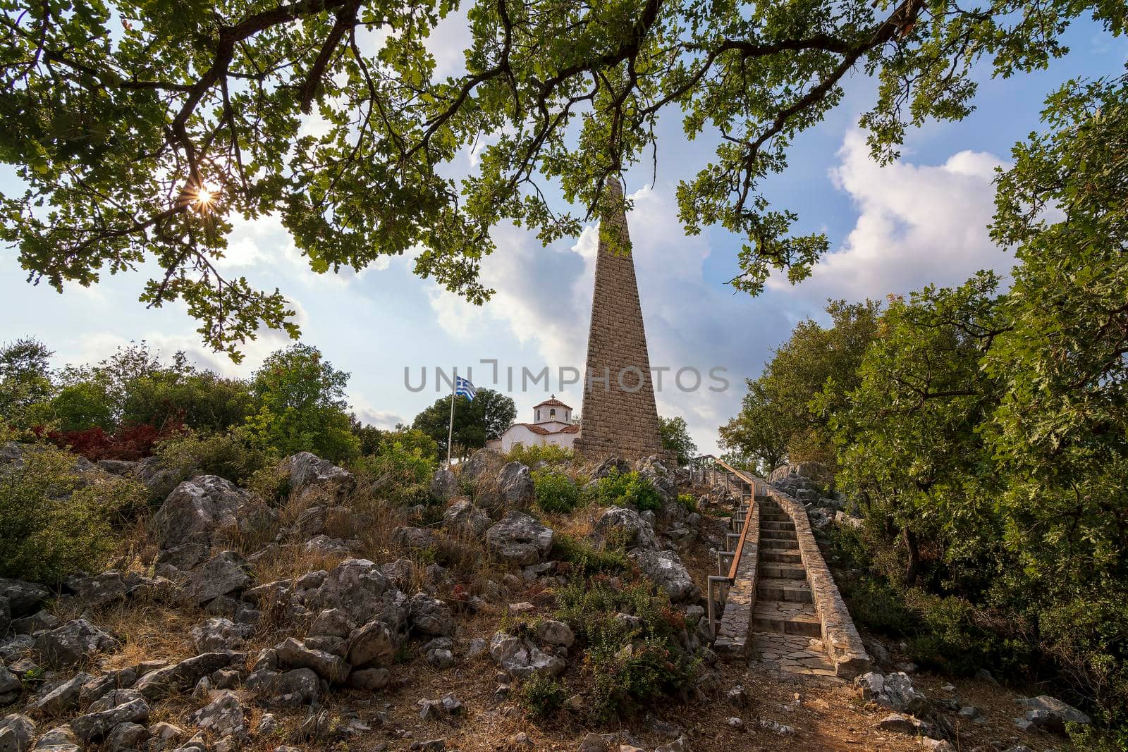 View of the Tumulus in memory of the men of the historical Battle of Maniaki and the great sacrifice of Papaflessas by ankarb