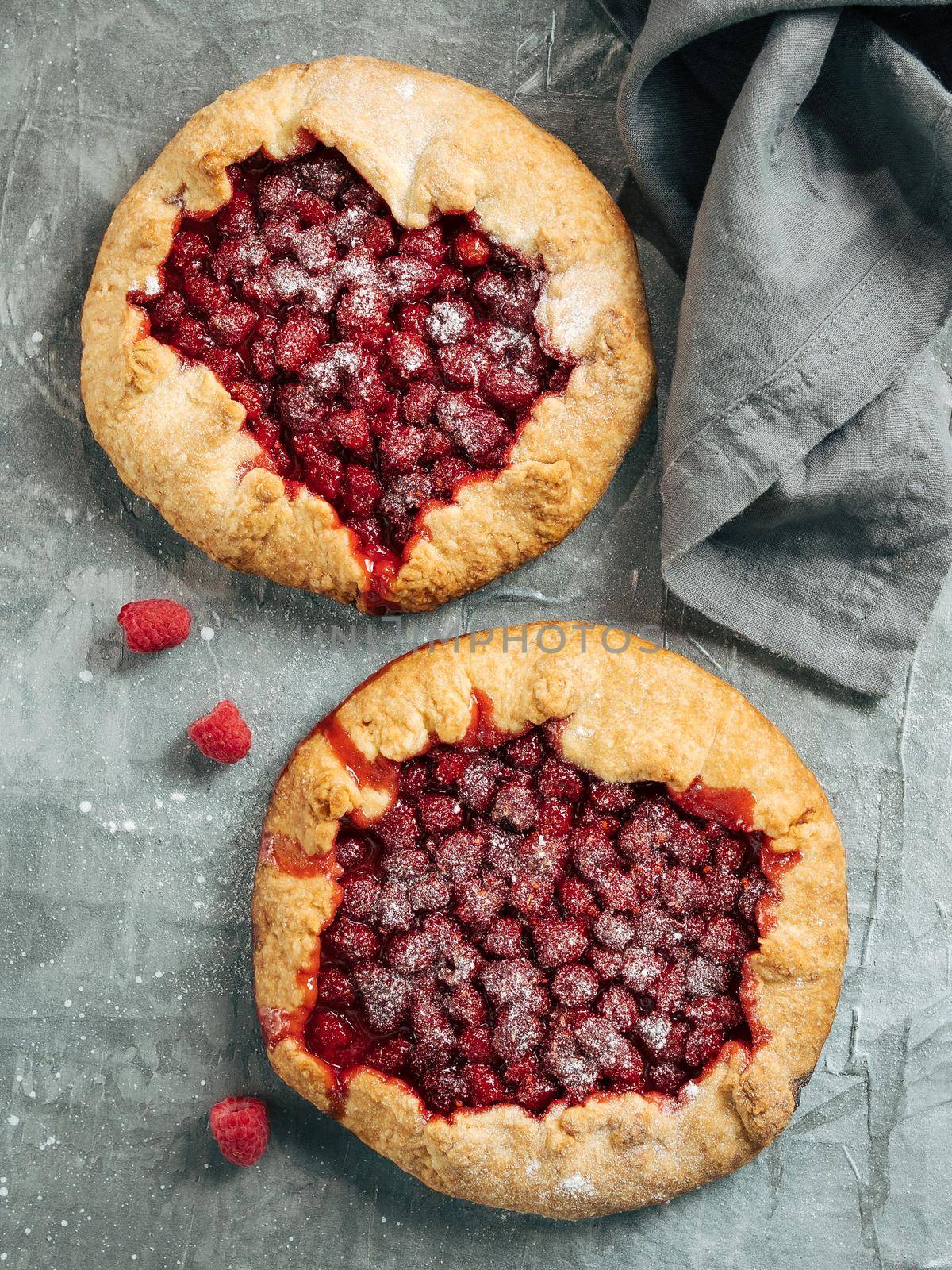 Raspberry galette or raspberries rustic tart by fascinadora