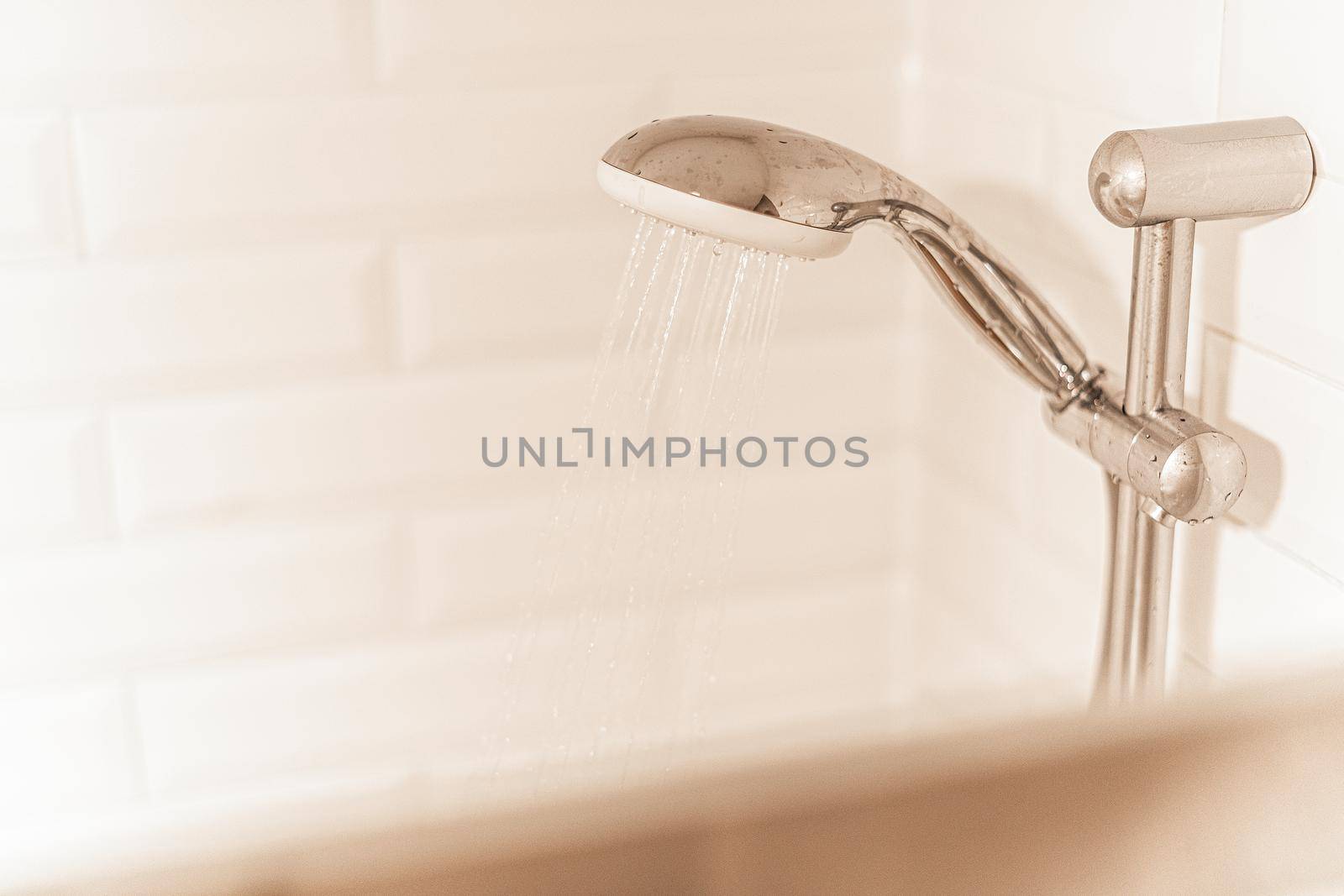 Close up view of rainfall head shower in a hotel. by ivanmoreno