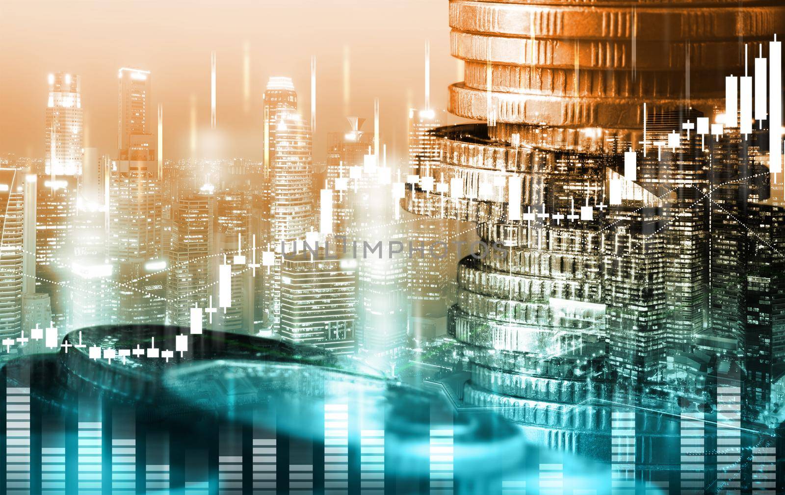 Finance and money technology background concept of business prosperity and asset by biancoblue