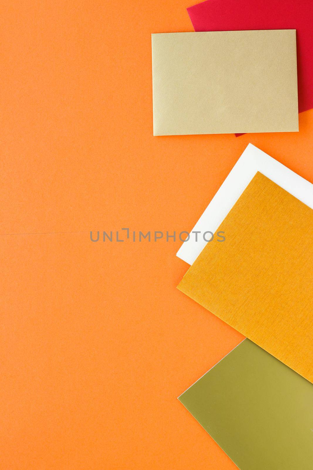 Set of paper stationery for business brand, flatlay mockup by Anneleven