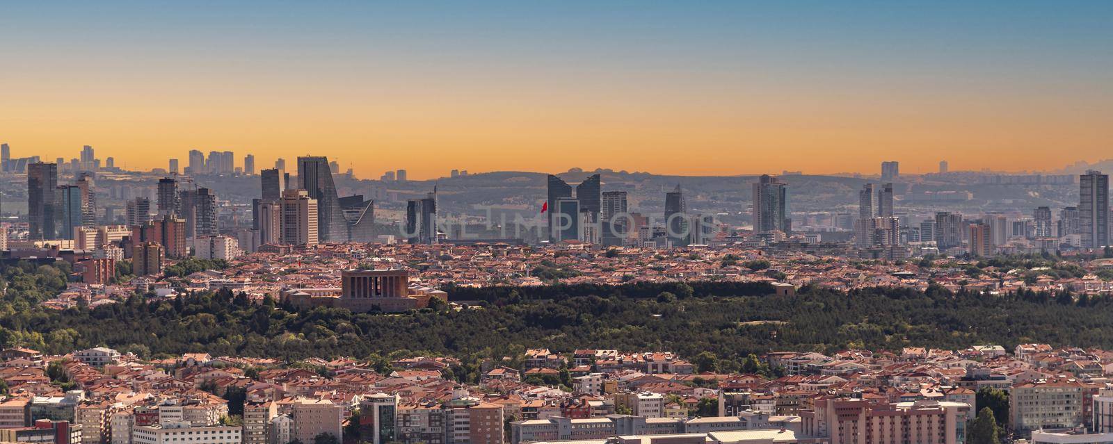 Beautiful panoramic view of Ankara, the capital of Turkey, at sunset by Sonat